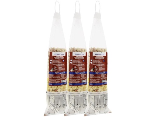 [90168625 1003315] Eric Schweizer Wintervogelfutter Premium Erdnuss-Spender, 3 x 475 g