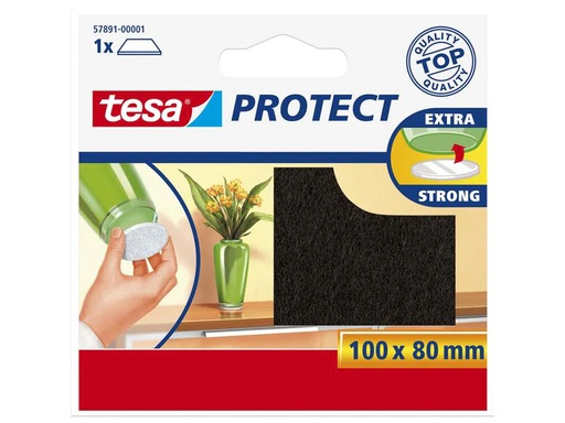 [90022067 1160715] tesa Stuhlbeingleiter Protect 100 x 80 mm, 1 Stück, Braun