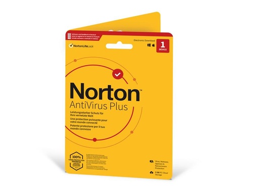 [90022338 1014842] Norton Norton AntiVirus Plus Sleeve, 1yr, incl. 2 GB Cloud Speicher
