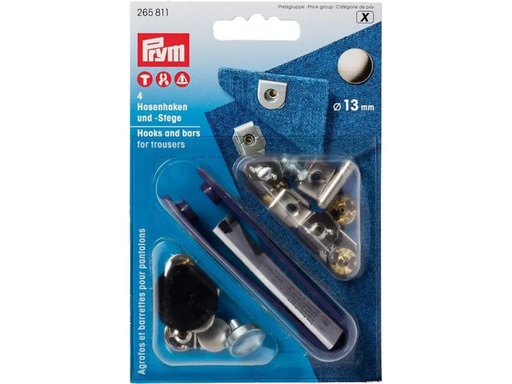 [90022345 1088154] Prym Nähfrei-Hosenhaken und Stege 13 mm, 4 Stück