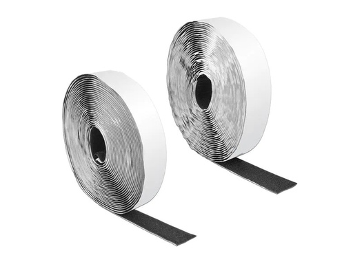 [90022464 1134780] Delock Klettband-Rolle 10 m x 25 mm Haft und Flauschband Schwarz