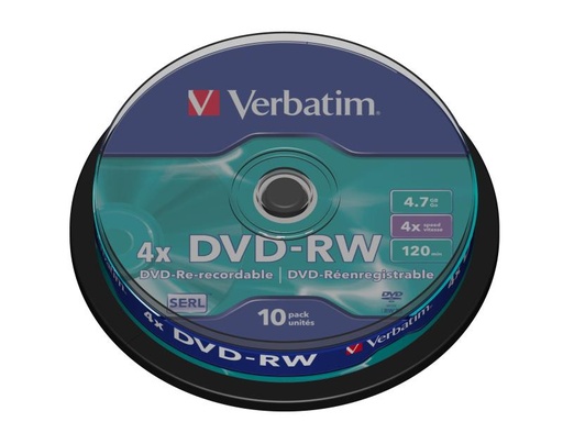 [90022934 40267] Verbatim DVD-RW 43552 4.7 GB, Spindel (10 Stück)