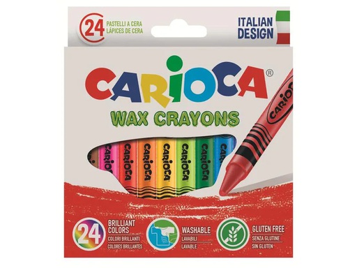 [90002275 1170277] Carioca Farbstifte Wax Ø 8 mm, 24 Stück, Mehrfarbig