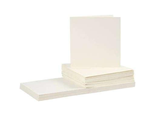 [90023225 749077] Creativ Company Blankokarte 15 x 15 cm 50 Set, Beige