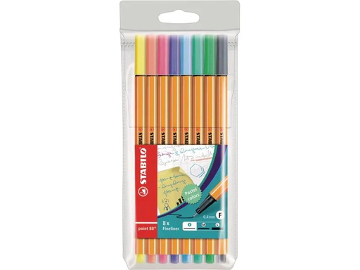 [90000209 576035] STABILO Fineliner Point 88 8 Stück, Pastell