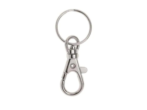 [90023278 1180796] Glorex Schlüsselanhänger mit Karabiner, Ø 25 mm, Silber