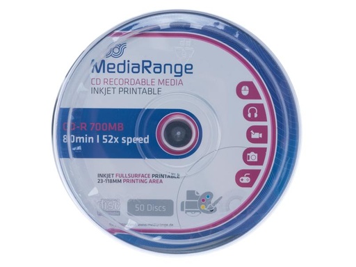 [90023421 163413] MediaRange CD-R Medien 700 MB, Spindel (50 Stück)