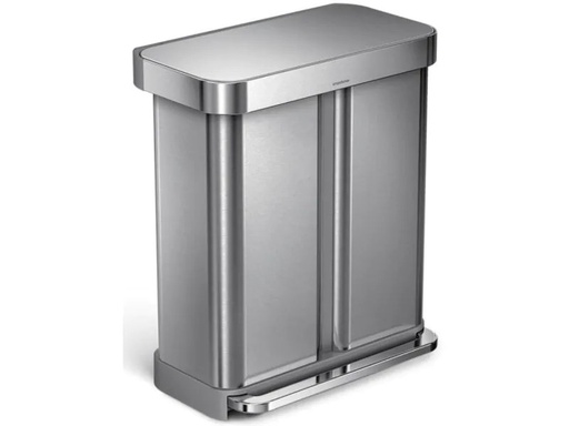 [90023487 887355] Simplehuman Recyclingbehälter CW2025 58 Liter, Silber
