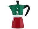 Bialetti Espressokocher Moka Express Italia 6 Tassen, Grün/Rot/Weiss