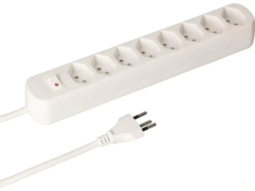 [90023582 1122369] Max Hauri Steckdosenleiste Basic Line 8x Typ 13 Weiss