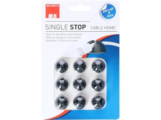 [90169491 1227307] Max Hauri Kabel-Clip Single, 9 Stück, Schwarz
