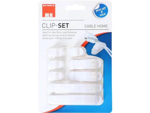 [90169613 1227315] Max Hauri Kabel-Clip 8 Stück, Weiss
