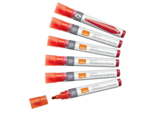 [90169633 1162947] Nobo Whiteboard-Marker Liquid Ink 10 Stück, Rot