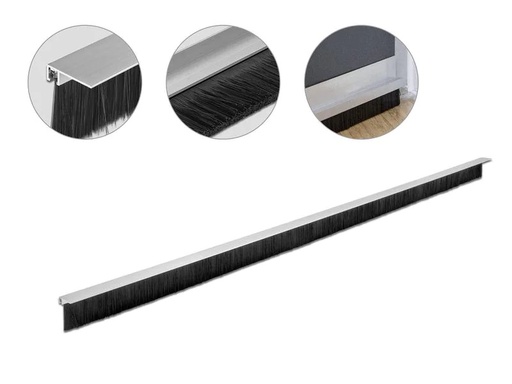 [90169686 1232857] Delock Türdichtschiene Alu-Profil Gewinkelt, 1 m x 40 mm