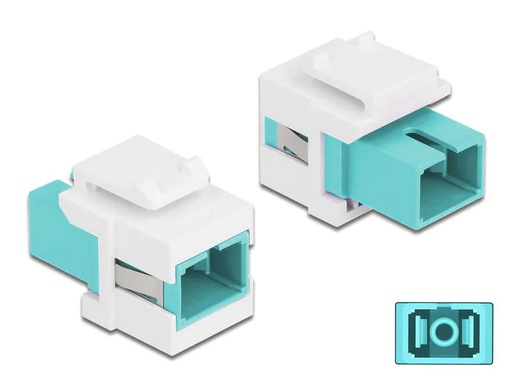 [90169849 1221823] Delock Keystone-Modul SC Buchse zu SC  Buchse Aqua / Weiss