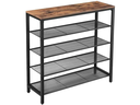 VASAGLE Schuhregal mit 4 Ablagen 100 x 92.5 cm, Braun/Schwarz