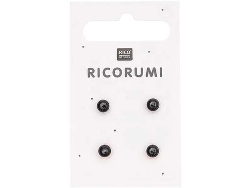 [90170294 1231555] Rico Design Knopfaugen Braun-Schwarz 8.5 mm 4 Stück