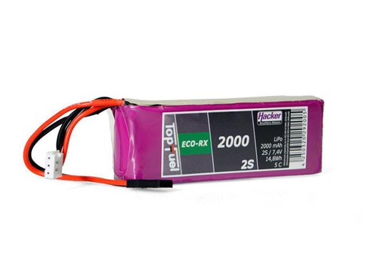[90023688 1017049] Hacker RC-Akku LiPo 2000 mAh 7.4 V 5C TopFuel ECO-X-RX