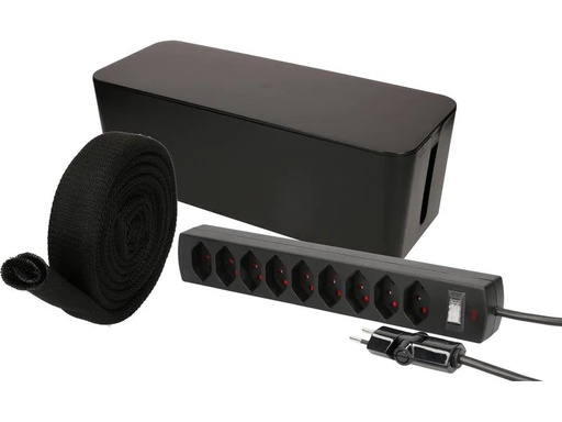[90170541 1216767] Max Hauri Kabelbox mit Steckerleiste 9x T13 Schwarz