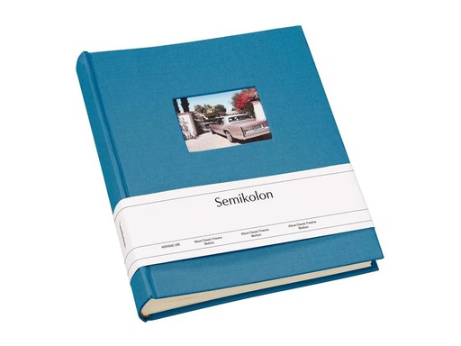 [90170731 1216888] Semikolon Fotoalbum Finestra Medium Blau, 80 cremeweisse Seiten