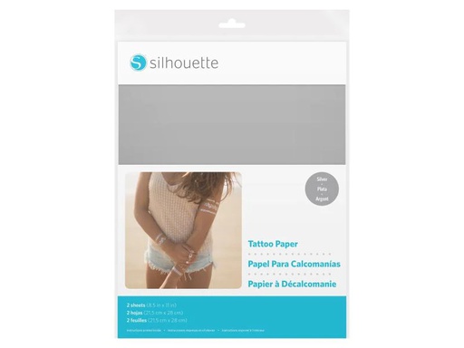 [90023762 576860] Silhouette Tattoopapier Silber Silber