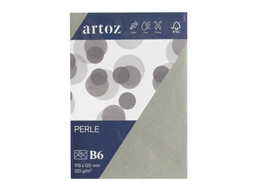 [90171410 1212455] Artoz Couvert Perle B6, 5 Stück, Silber
