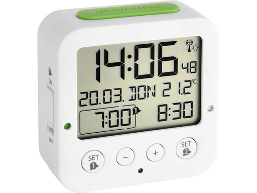 [90171797 1212606] TFA Dostmann Digitalwecker Bingo Weiss