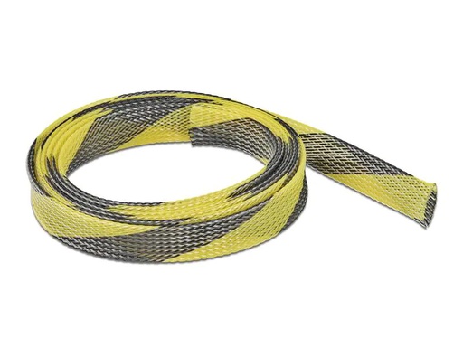 [90171844 1227892] Delock Kabelschlauch dehnbar, 2m x 19 mm Gelb Schwarz