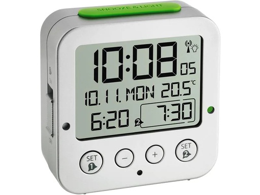 [90171858 1212607] TFA Dostmann Digitalwecker Bingo Silber