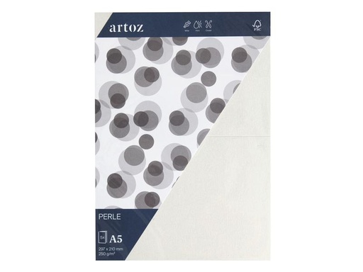[90172146 1212429] Artoz Blankokarte Perle A5, 5 Stück, Weiss