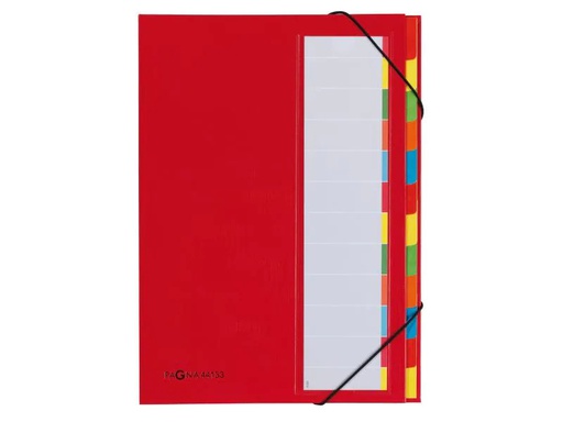 [90023891 990153] Pagna Ordnungsmappe A4 Premium Rot, 12 Fächer