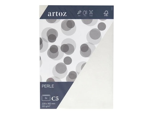 [90172469 1212465] Artoz Couvert Perle C5, 5 Stück, Weiss