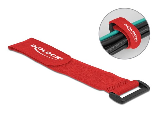[90023919 1214434] Delock Klettkabelbinder Rot 280 mm x 38 mm 3 Stück