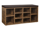 Songmics Schuhregal mit Polster, 104 x 48 cm, Dunkelbraun