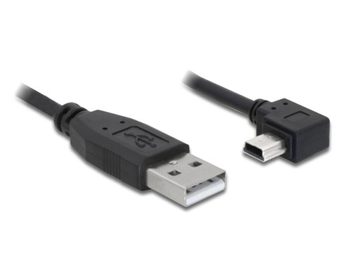 [90024056 1018160] Delock USB 2.0-Kabel 90°gewinkelt USB A - Mini-USB B 5 m
