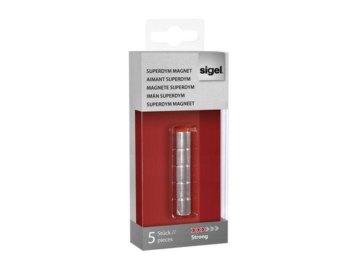 [90174110 1219611] Sigel Magnetplättchen Strong Ø 10 x 10 mm, 5 Stück