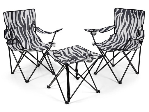[90174372 1231024] Zebraffo Camping-Sitzgarnitur Zebra 3er