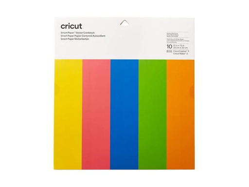 [90174640 1223964] Cricut Stickerpapier Smart 30.5 x 30.5 cm, 10 Blatt, Mehrfarbig