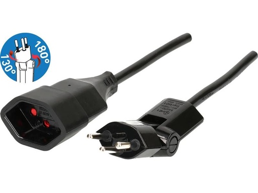 [90174775 1227298] Max Hauri Verlängerungskabel 0.5 m T13 - T12 Clip-Clap, Schwarz