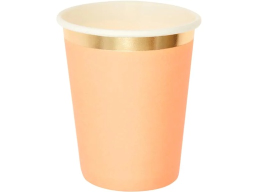 [90174791 1216252] Rico Design Einwegbecher 250 ml 10 Stück, Aprikose/Gold