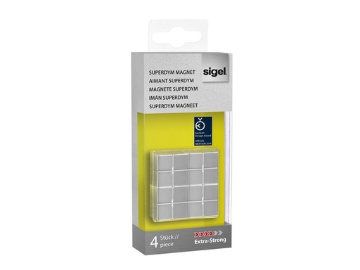 [90174960 1219613] Sigel Magnetplättchen Extra Strong Ø 20 x 10 x 20 mm, 4 Stück