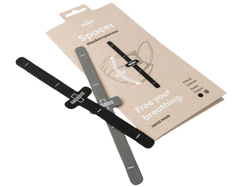 [90175180 1219043] SWISSPIRE Maskenband Spacer Schwarz &amp; Grau, 2 Stück