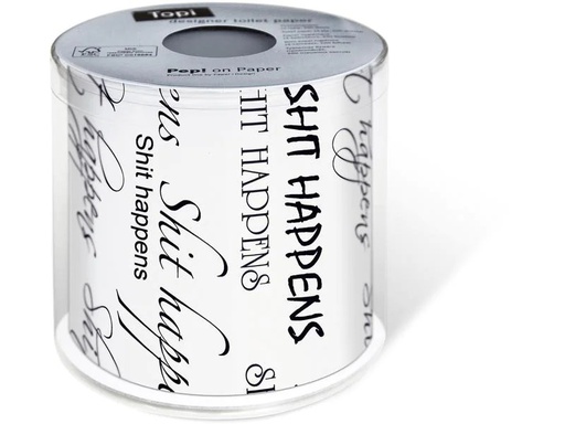 [90175197 1215198] Paper + Design Toilettenpapier Shit happens  Rollen, 3-lagig, Weiss