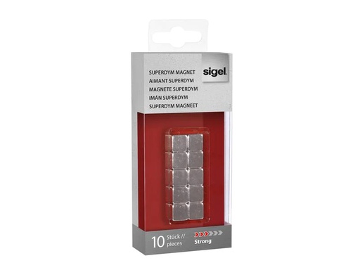[90175266 1219594] Sigel Magnetplättchen Strong Ø 10 x 10 x 10 mm, 10 Stück