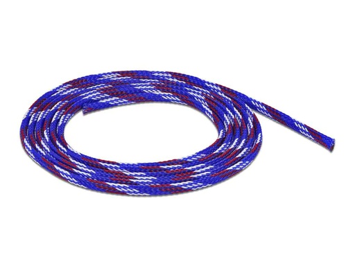 [90175323 1227909] Delock Kabelschlauch dehnbar, 2 m x 6 mm Blau Rot Weiss