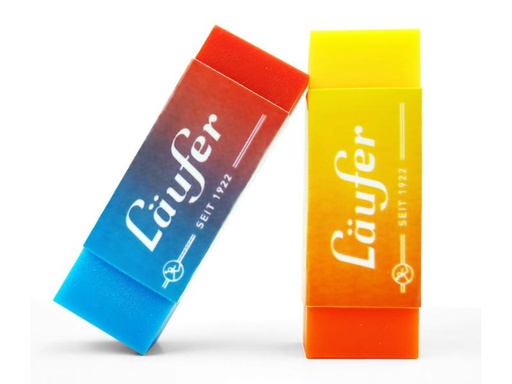 [90175886 1224029] Läufer Radiergummi Plast Color 2 Stück, Blau/Gelb/Rot