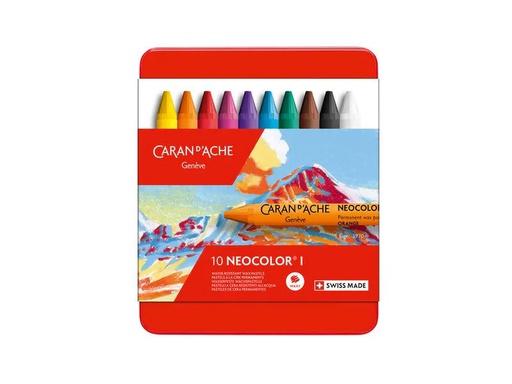 [90024257 1182674] Caran d'Ache Wachsmalstifte Neocolor 1 wasserfest, 10 Stück