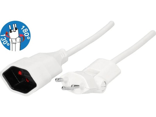 [90176293 1227300] Max Hauri Verlängerungskabel 10 m T13 - T12 Clip-Clap, Weiss