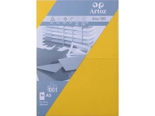 [90176431 1212352] Artoz Blankokarte 1001, A5, 5 Blatt, Sonnengelb