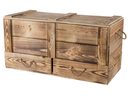 Holz Zollhaus Truhe Vintage geflammt, 85 x 40 cm